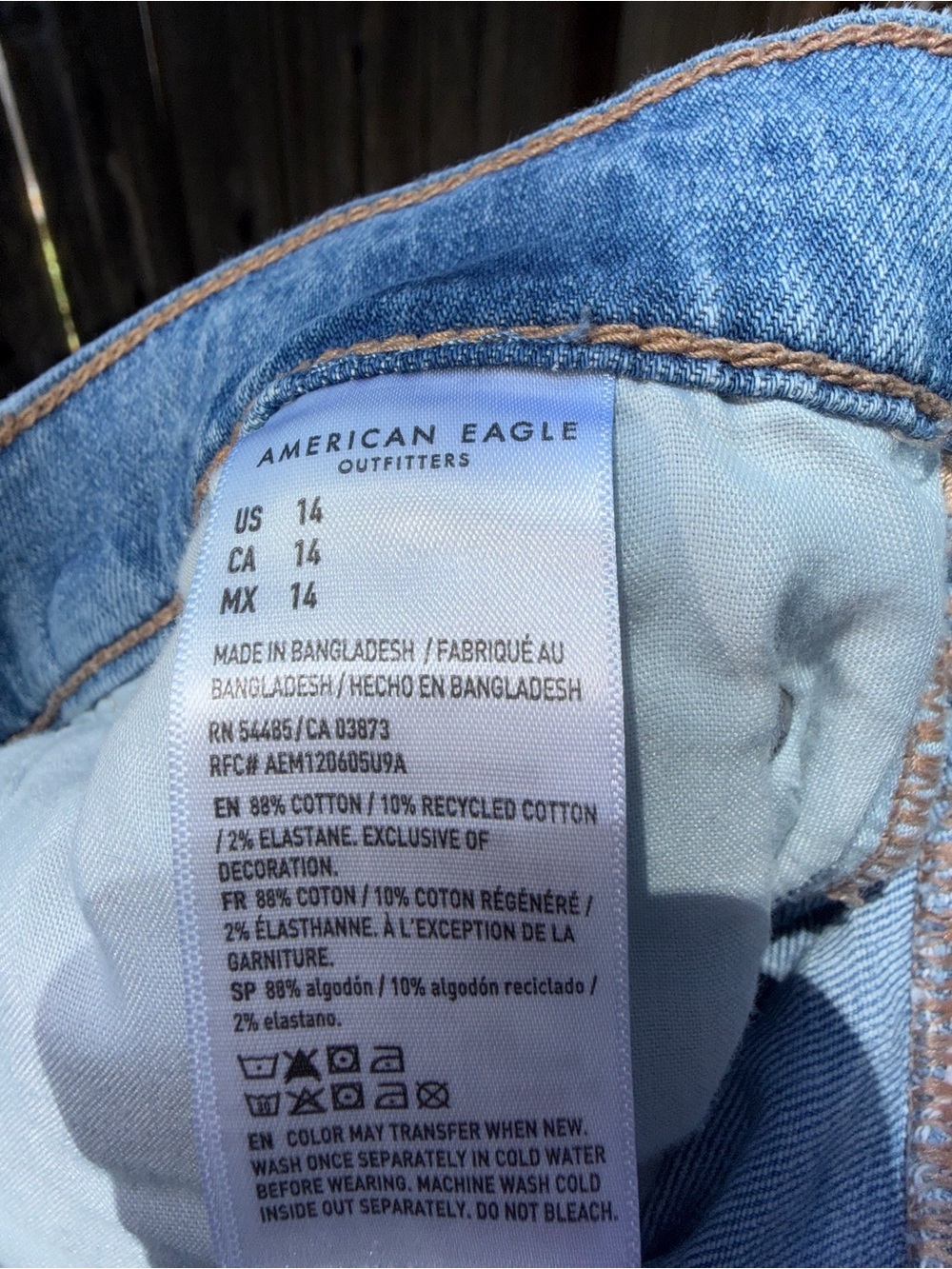 American Eagle Outfitters Light Blue Denim Shorts with Rainbow Embroidery - Picture 3 of 4